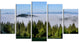 "Green Trees and Fog Over Mountains" Landscape Wall Artwork, 5 Panels