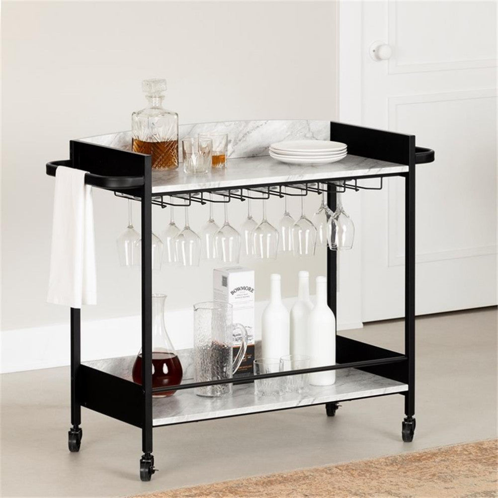 Bar Cart with Wine Glass Rack City Life South Shore