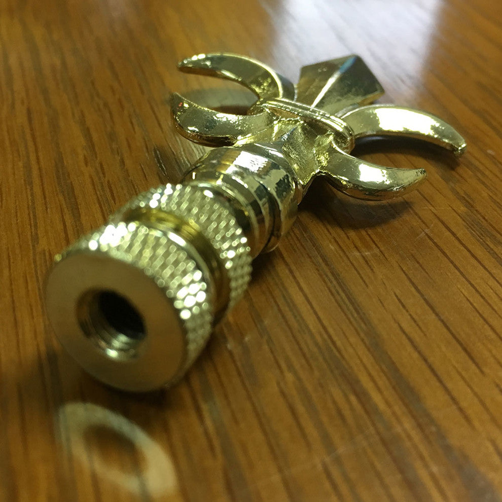 Royal Designs Fleur De Lis Finial, Polished Brass, Single