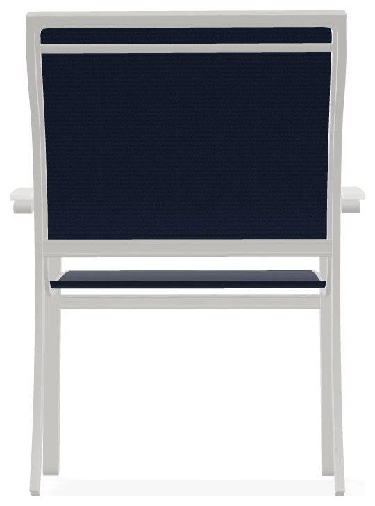 Bazza Sling Stackable Outdoor Dining Chair, Navy/Snow