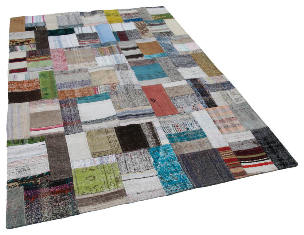 Rug N Carpet - Handmade Oriental 5' 7'' x 7' 10'' Vintage Patchwork Kilim Rug