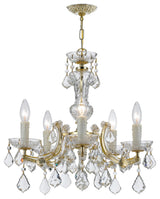 Crystorama Lighting Group 4376-CL-MWP Maria Theresa 5 Light 20"W - Gold