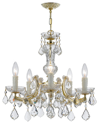 Crystorama Lighting Group 4376-CL-MWP Maria Theresa 5 Light 20"W - Gold