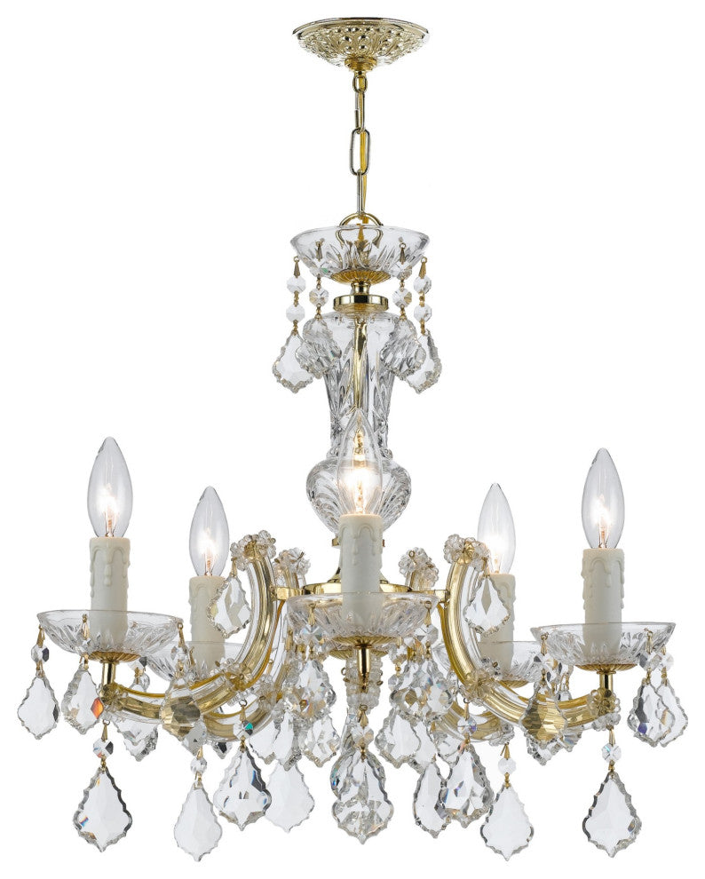 Crystorama Lighting Group 4376-CL-MWP Maria Theresa 5 Light 20"W - Gold
