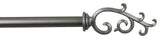 5/8" Diameter Julietta Curtain Rod, Pewter, 84"-120"