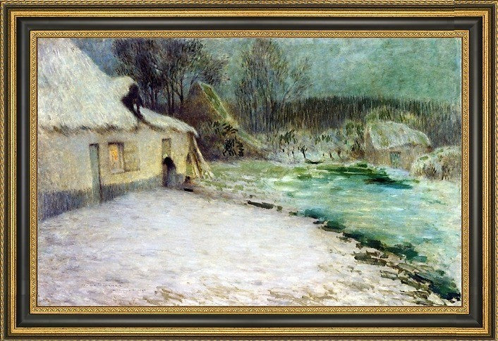 Henri Le Sidaner a Snowy Evening, Etaples Framed Premium Canvas Print, 18"x27"