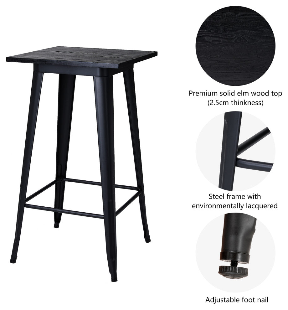 3 Piece Pub Table and Bar Chair Set
