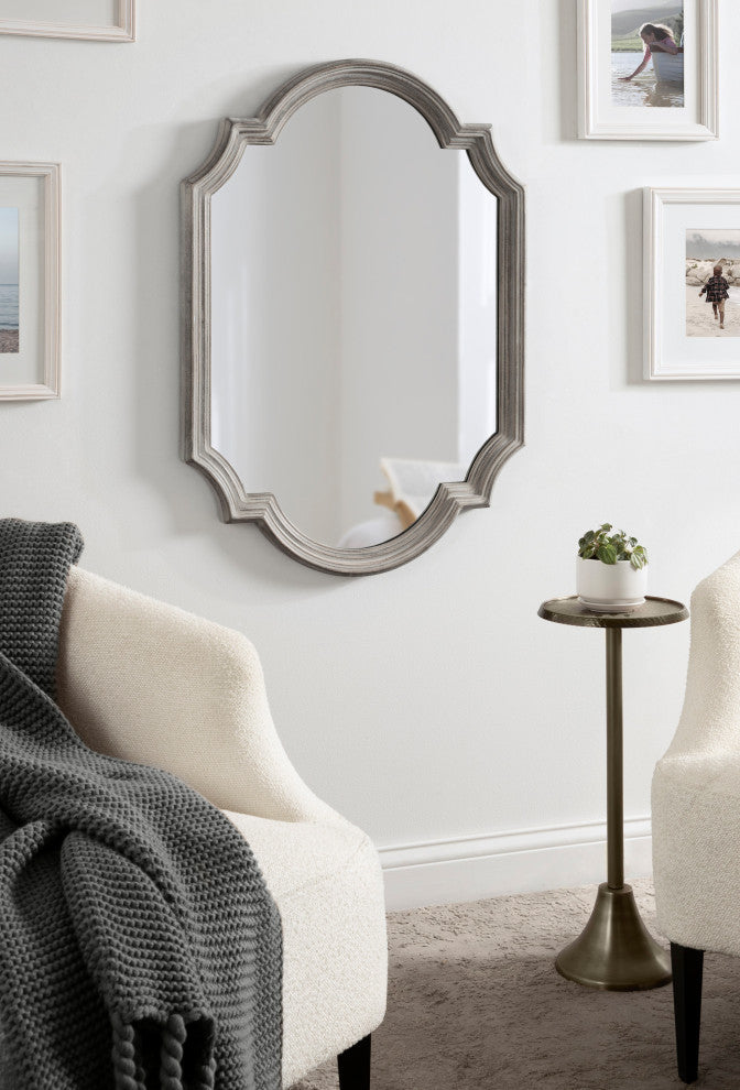 Fairbourne Framed Wall Mirror, Gray, 24"x36"