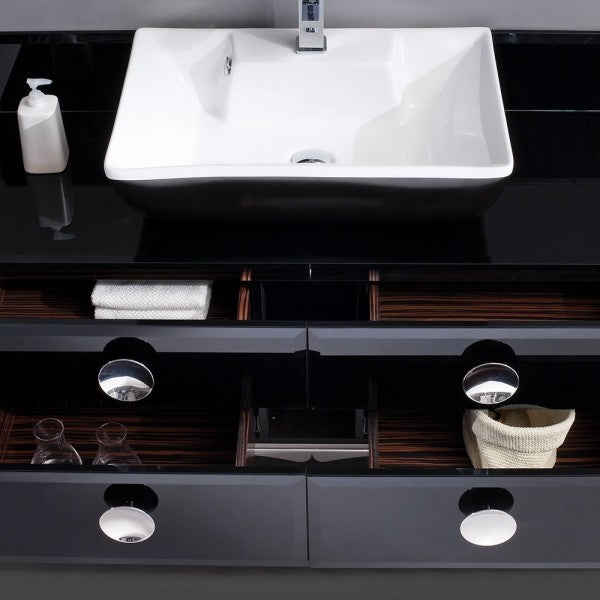Fresca Moselle 47" Modern Glass Bathroom Vanity With Mirror
