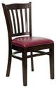 Flash HERCULES Series Walnut Finished Vertical Slat Back Wooden Restaurant Chair