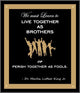Led Light Wood Picture Frame, Live Together As Brothers