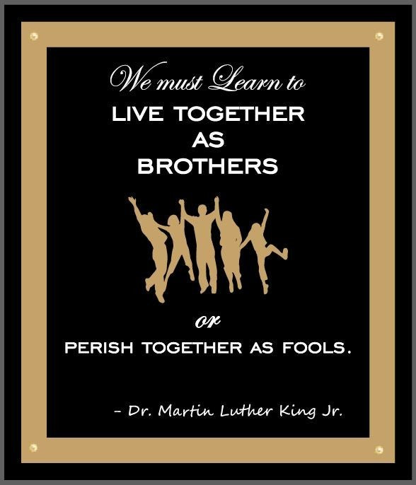 Led Light Wood Picture Frame, Live Together As Brothers