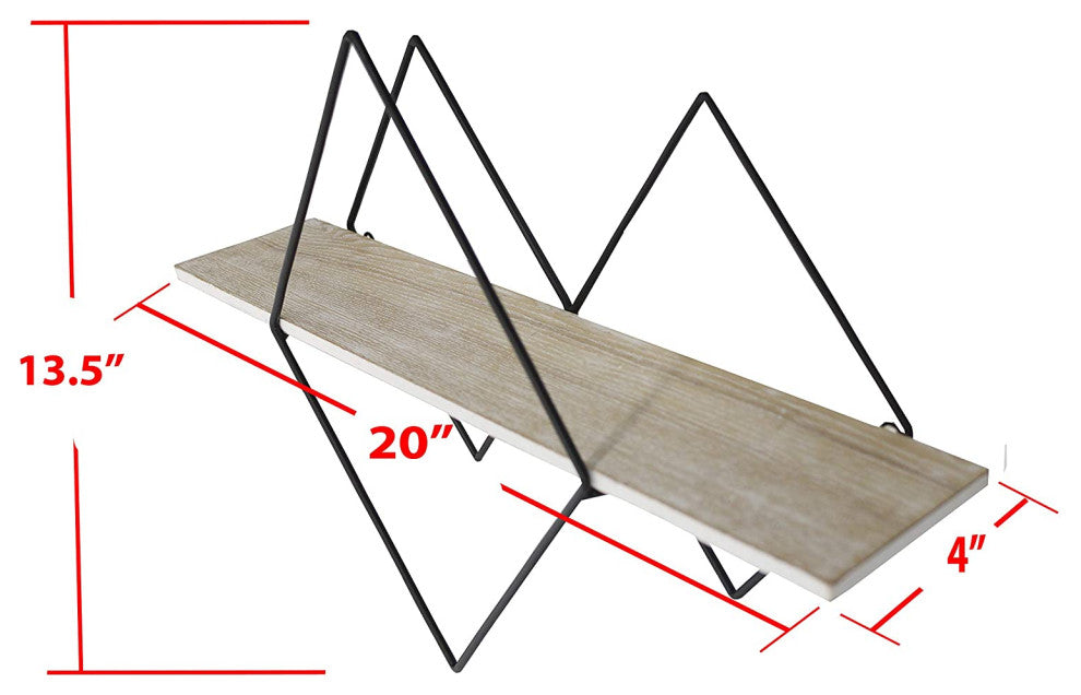Geometric Floating Shelf Wall Mounted