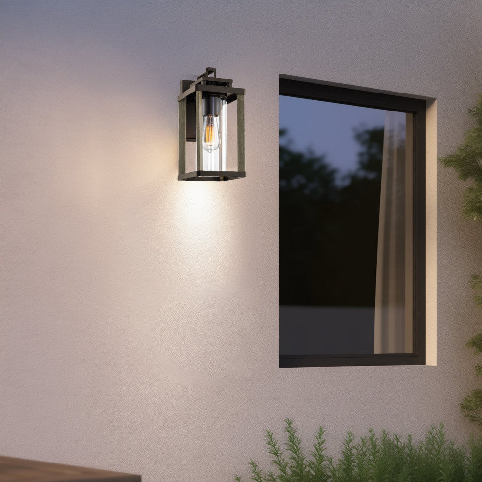 Kira Home Thayer 13" Outdoor Weather Resistant Wall Sconce, Cylinder Glass