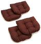 19" U-Shaped Spun Polyester Tufted Dining Chair Cushions, Set of 4, Cocoa