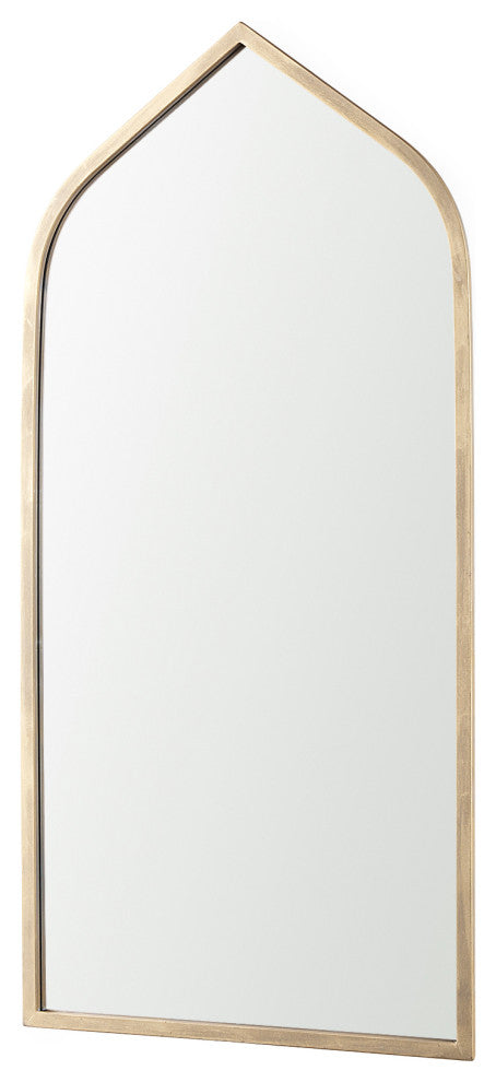 Giovanna Gold Metal Frame Ogee Arch Rectangular Wall Mirror, 49" x 24"