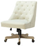 Swivel Task Chair With Tufted Back, Ivory