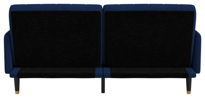 Sophia Premium Split Back Upholstered Sofa Futon, Navy