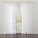 Betsy Rod Pocket Linen Drape, White, 50"x108"