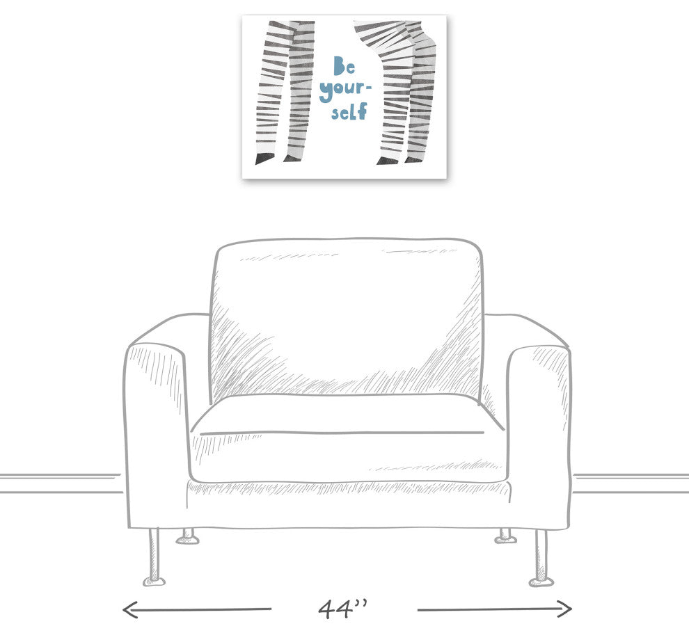 Be Yourself Zebra 20x16 Canvas Wall Art