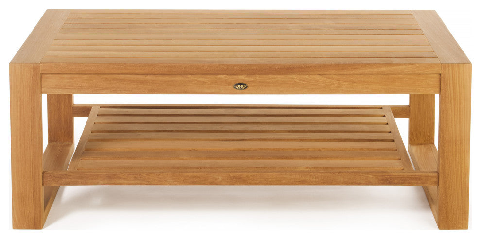 Teak Coffee Table with Shelf Seville - Rectangular 47 x 24" (120 x 60 cm)