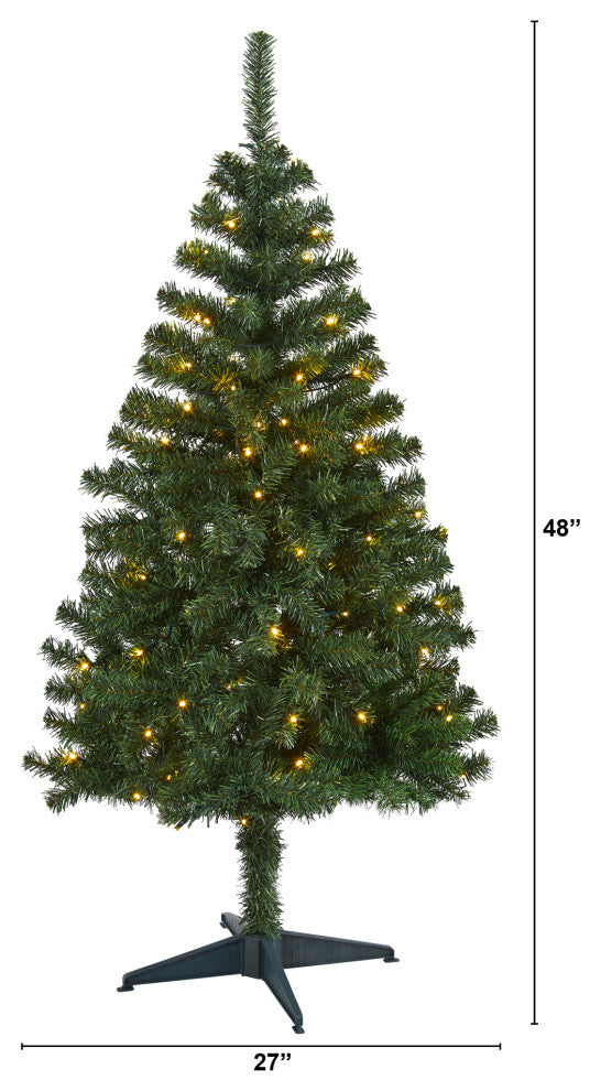 4' Northern Tip Pine Artificial Christmas Tree with 100 Clear LED Lights