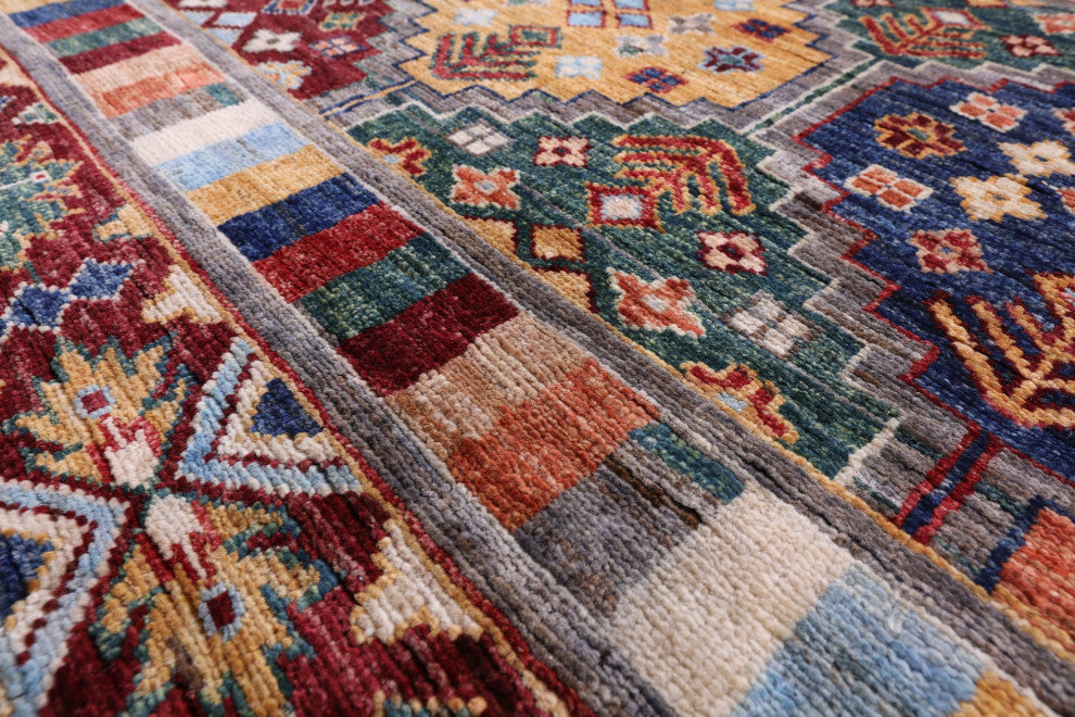 8' 2" X 11' 6" Hand Knotted Tribal Persian Gabbeh Wool Rug Q7574
