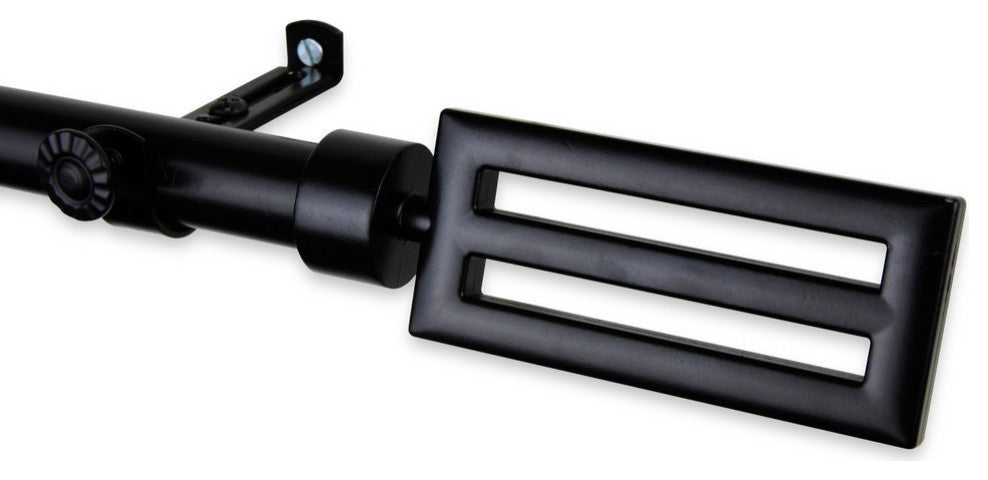 Mabel 13/16" 4-Sided Bay Window Curtain Rod, Black