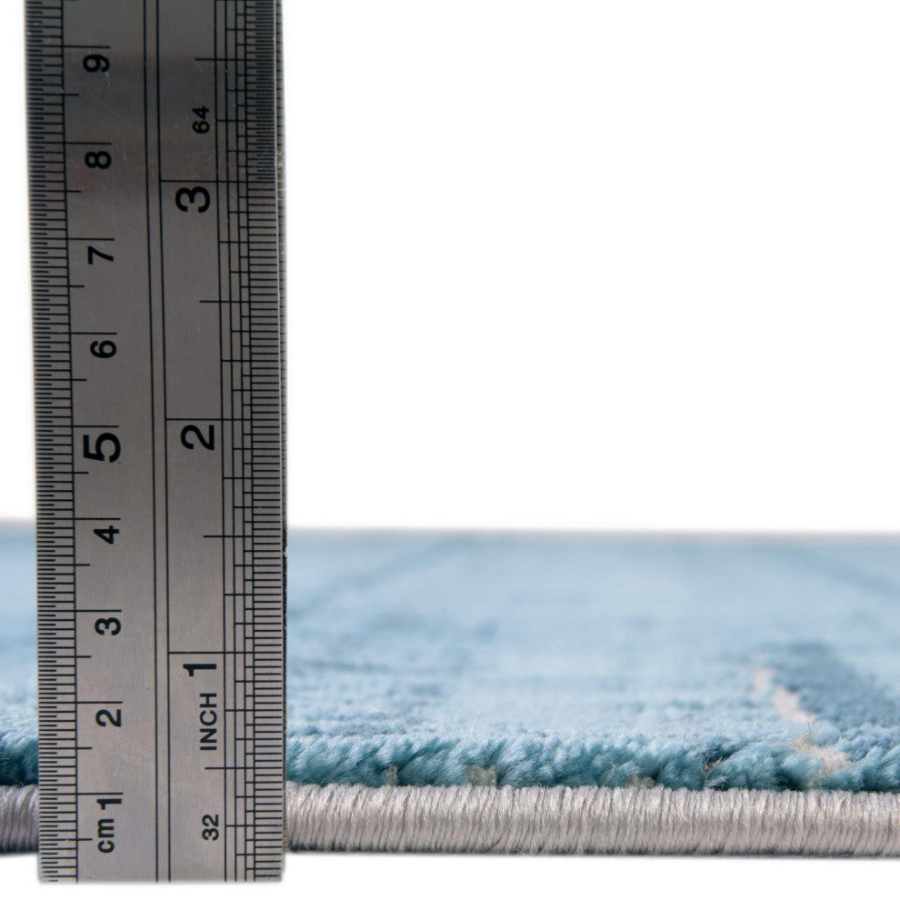 Unique Loom Oasis Calm Area Rug, Blue, 2' 0 X 12' 0 Runner