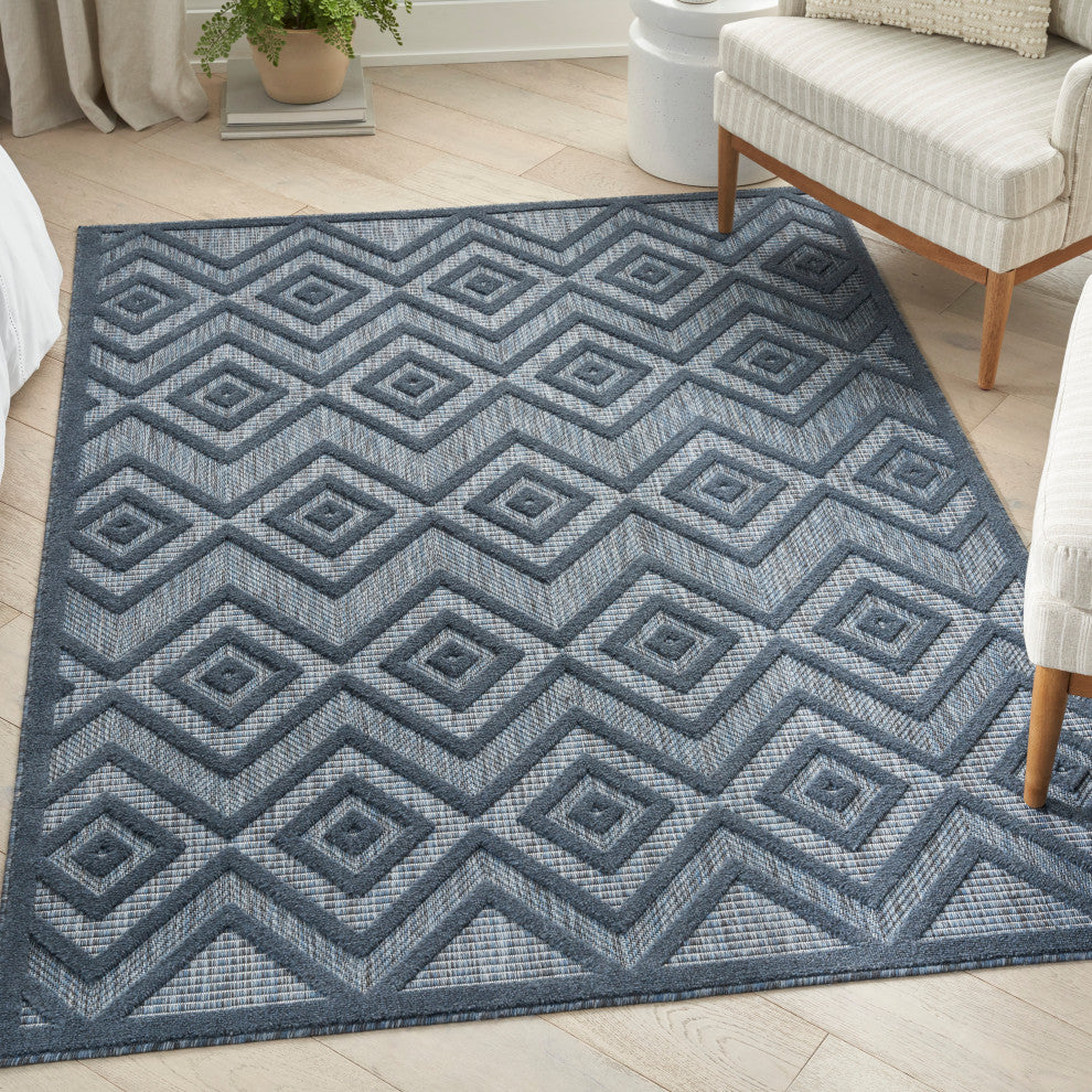 Nourison Versatile 4' x 6' Navy Blue Modern Area Rug