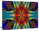 Colorful Fractal Stained Glass, Oversized Abstract Canvas Art Print, 60x40