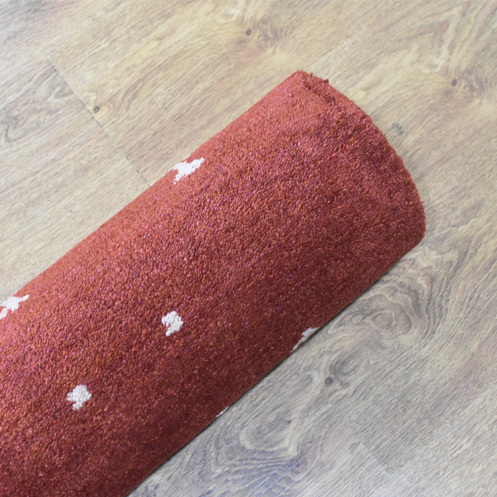 HAND KNOTTED LOOM SILK ECO-FRIENDLY RUGS-9'x12',Rectangle,Light Red,Contemporary