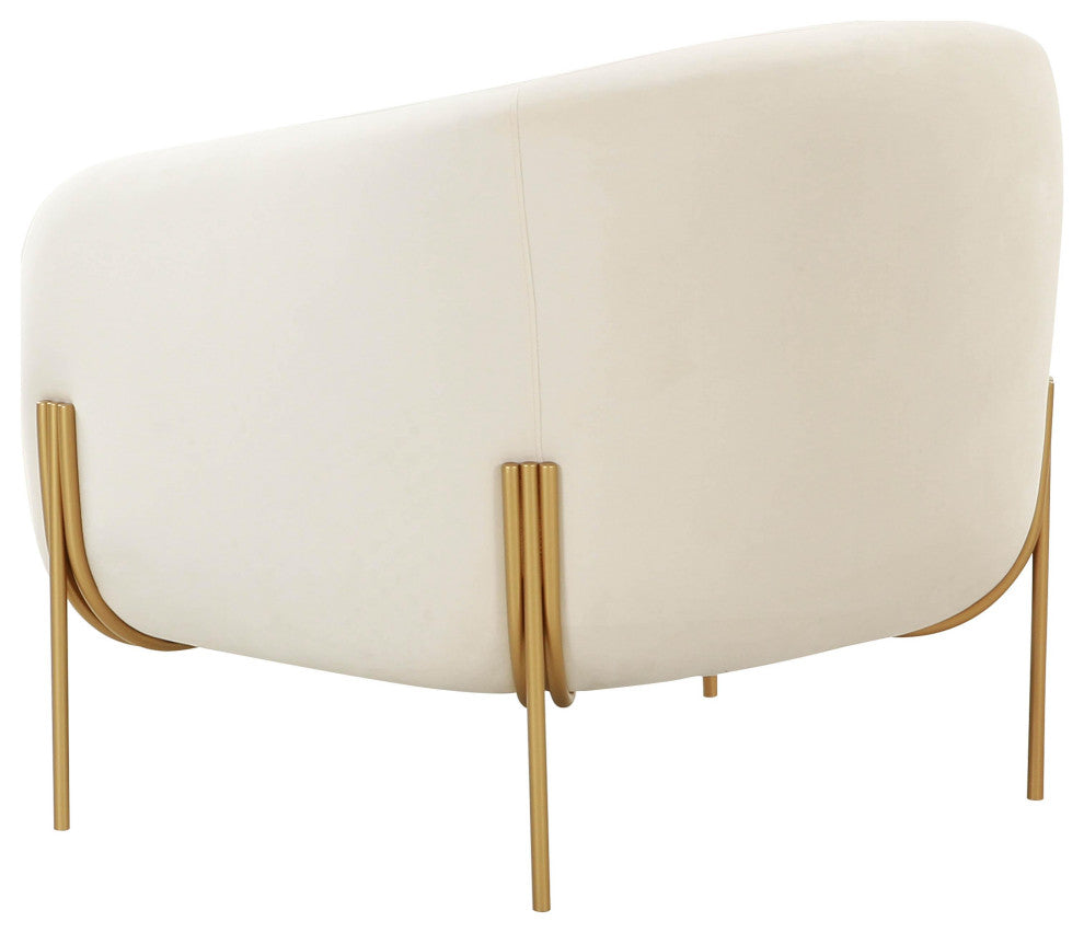 Kandra Cream Velvet Accent Chair