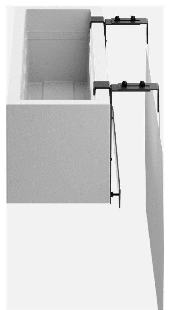 Block Series Trough 36" Planter With Bracket, White, 9"h X 9"w X 36"l, 1 Pack