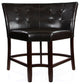 Faux Leather Upholstered Wood Counter Height Corner Chair W Tufted Backrest
