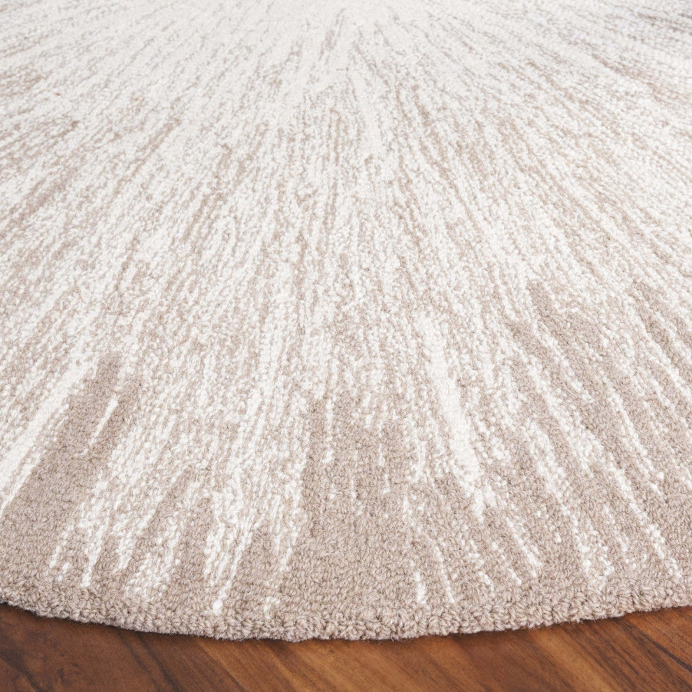 Safavieh Couture Abstract Collection ABT375 Area Rug, Ivory/Dark Beig, 6' Round