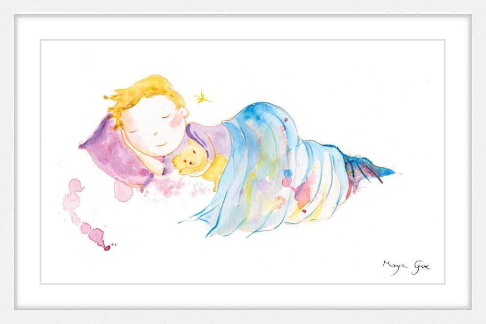 Marmont Hill, "Peaceful Sleep" by Maya Gur Framed Painting Print, 24x16