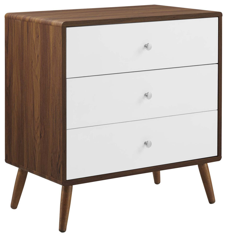 Transmit 3-Drawer Chest, Walnut White