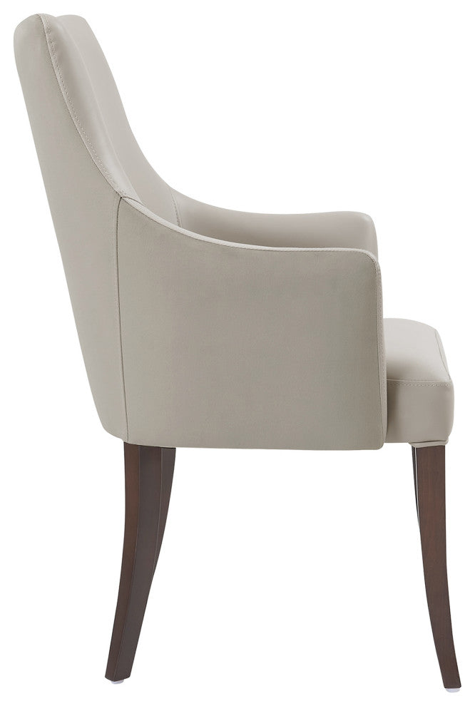 Manhattan Comfort Connie Dining Armchair, Light Gray, Single