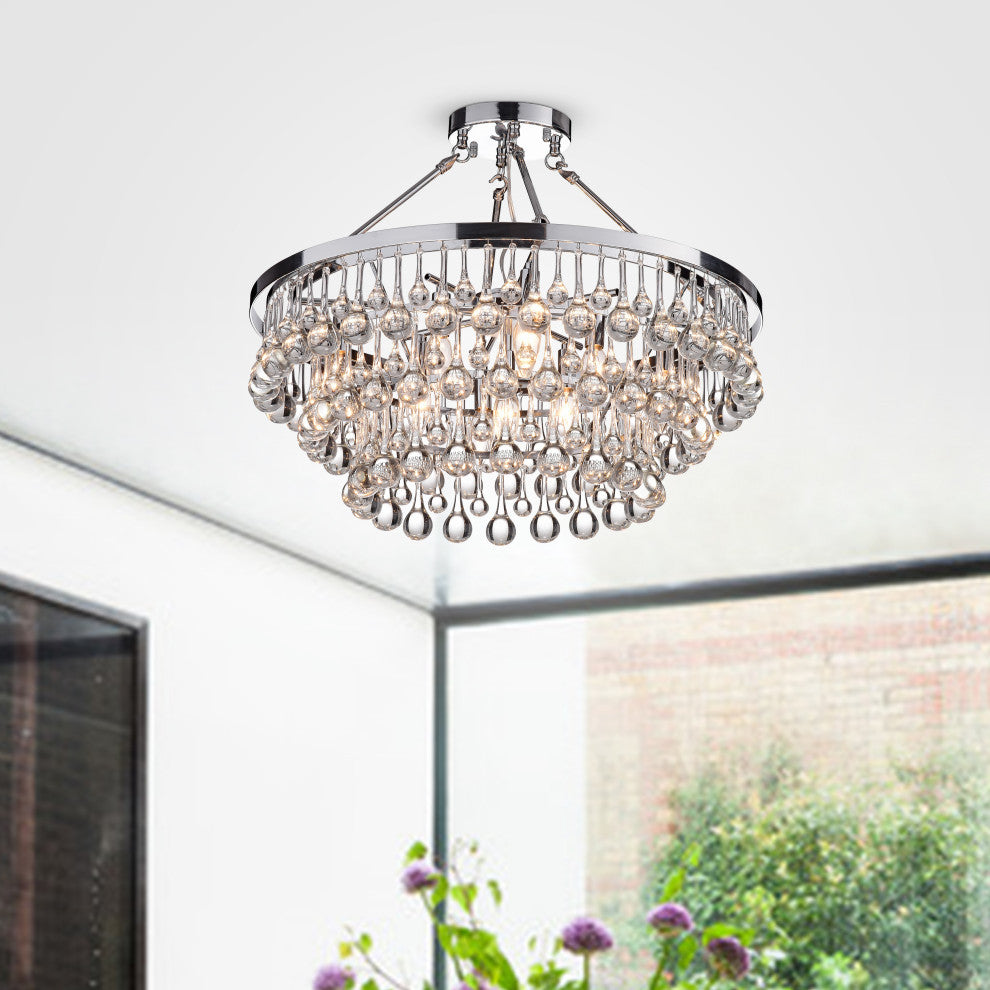 Arosa 9-Light Chrome Semi Flush Mount