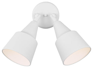 2-Light Adjustable Swivel Flood Light, White