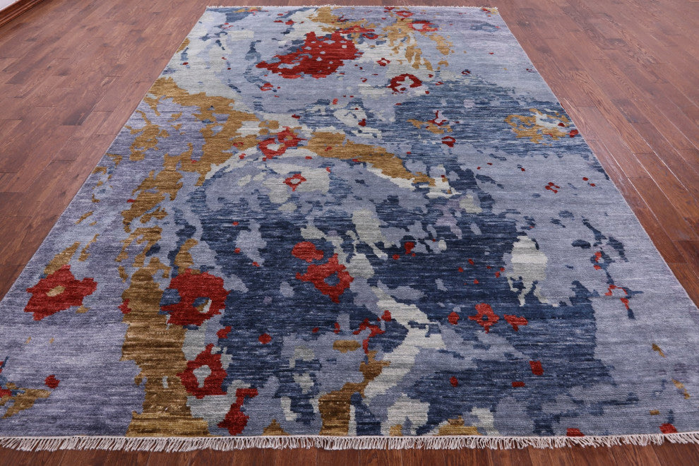 Modern Hand Knotted Wool Rug 8' 10" X 12' 1" Q8984