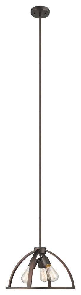 IRONCLAD Industrial 3 Light  Rubbed Bronze Ceiling Pendant 16inches Wide