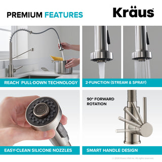 Purita Water Dispenser, Bolden Pulldown Kitchen Faucet, Chrome