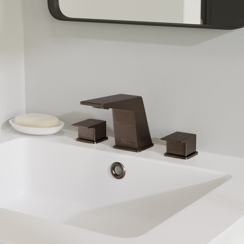 CarrÃ© 8" Widespread 2-Handle Bathroom Faucet, Oil Rubbed Bronze