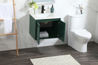 Home Living 24" Single Bathroom Vanity, Green With Backsplash