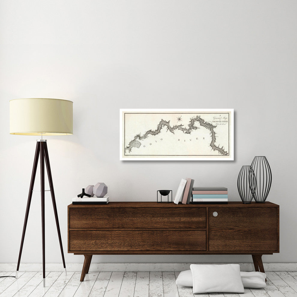 "A General Map of the River Ohio, Plate 3, 1796" Paper Art, 46"x21"