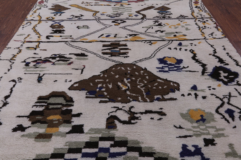 Moroccan Handmade Wool Rug 7' 11" X 10' 0" Q9275