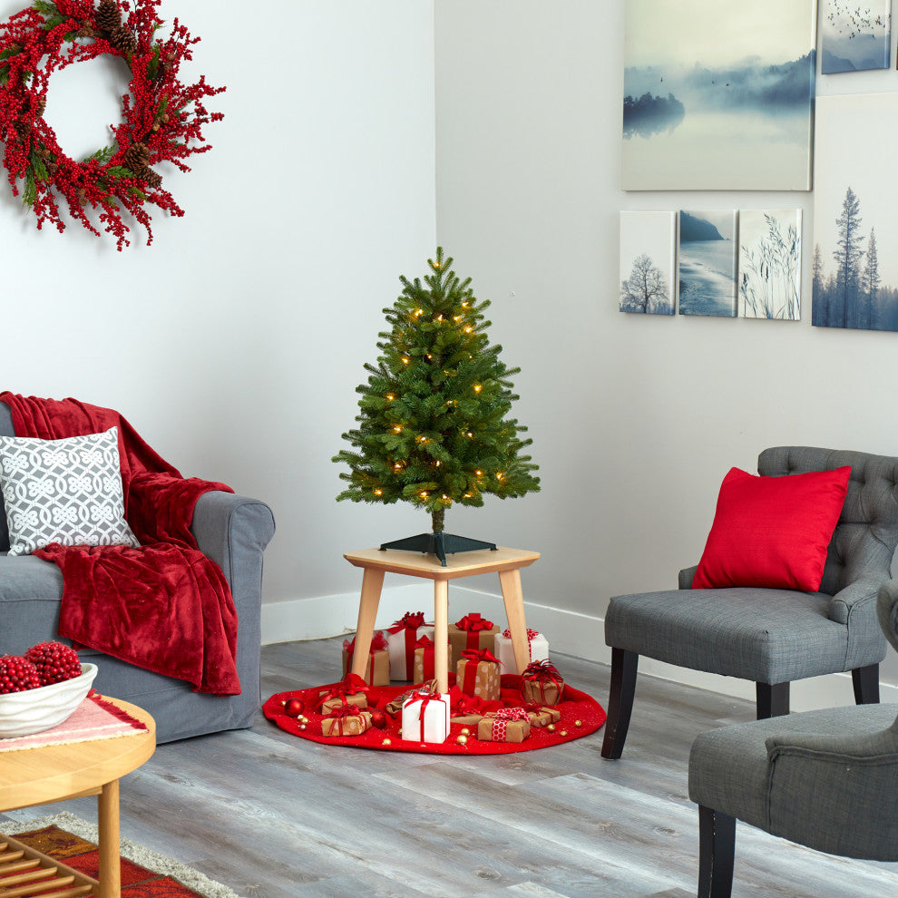 3' Washington Fir Artificial Christmas Tree With 50 Clear Lights