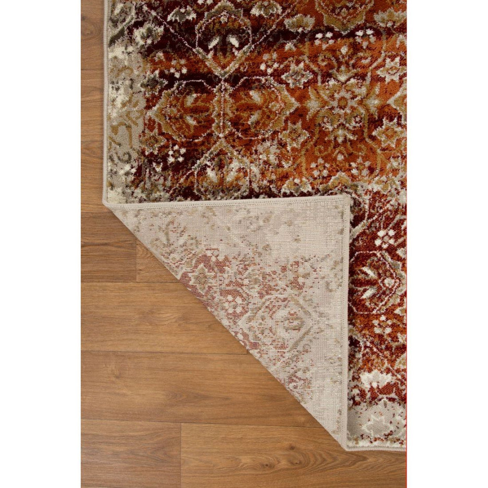 KAS Heritage 9373 Ivory/Rust Anna Area Rug, 2'2"x7'11" Runner